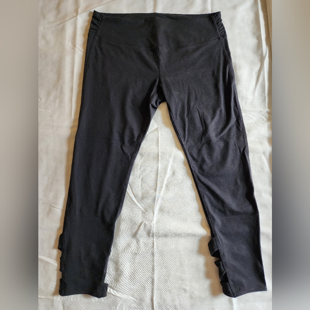 Manduka Cris Cross Detail Black Leggings